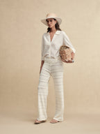 Chiffon Semi-sheer Knit Blouse