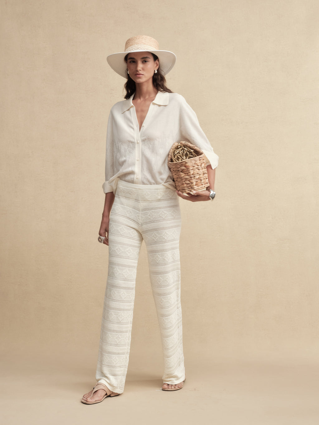 Textured Weave Fringe Boater