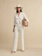 Textured Weave Fringe Boater