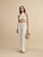 Hemp Patterned Knit Pants