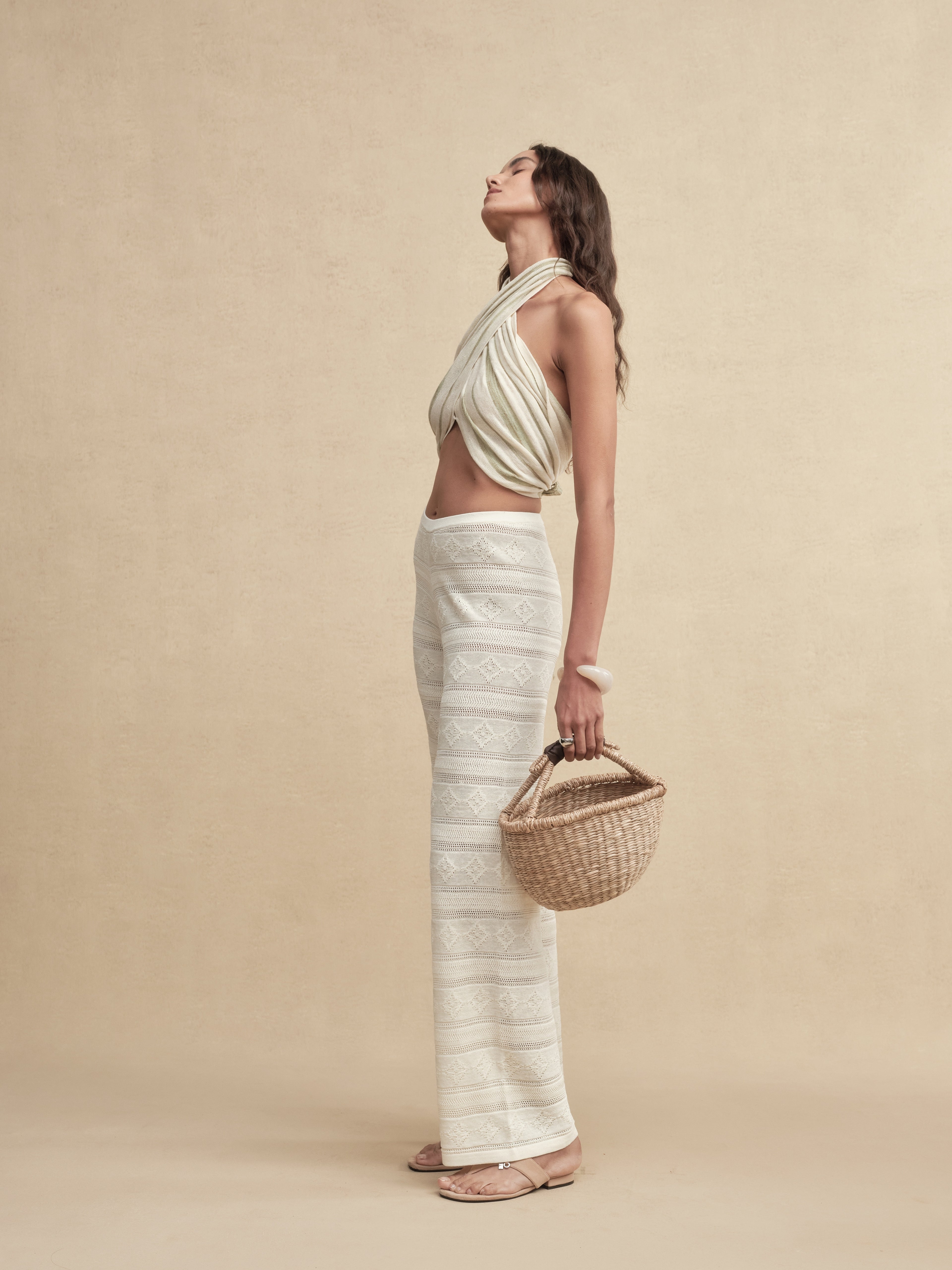 Hemp Patterned Knit Pants