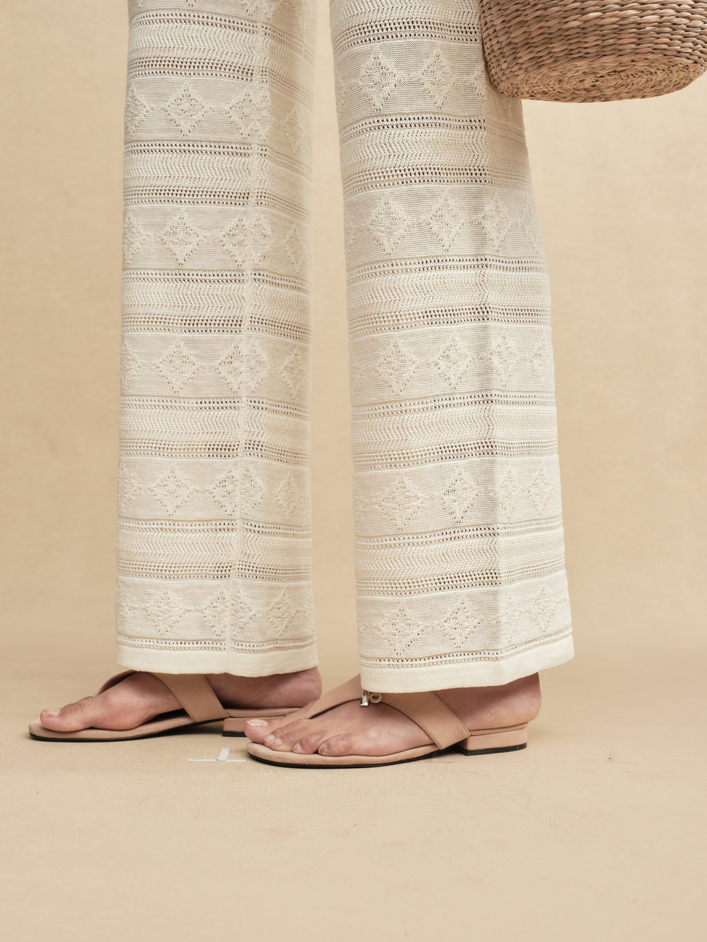 Hemp Patterned Knit Pants