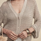 Gold-Dusted Knit Cardigan