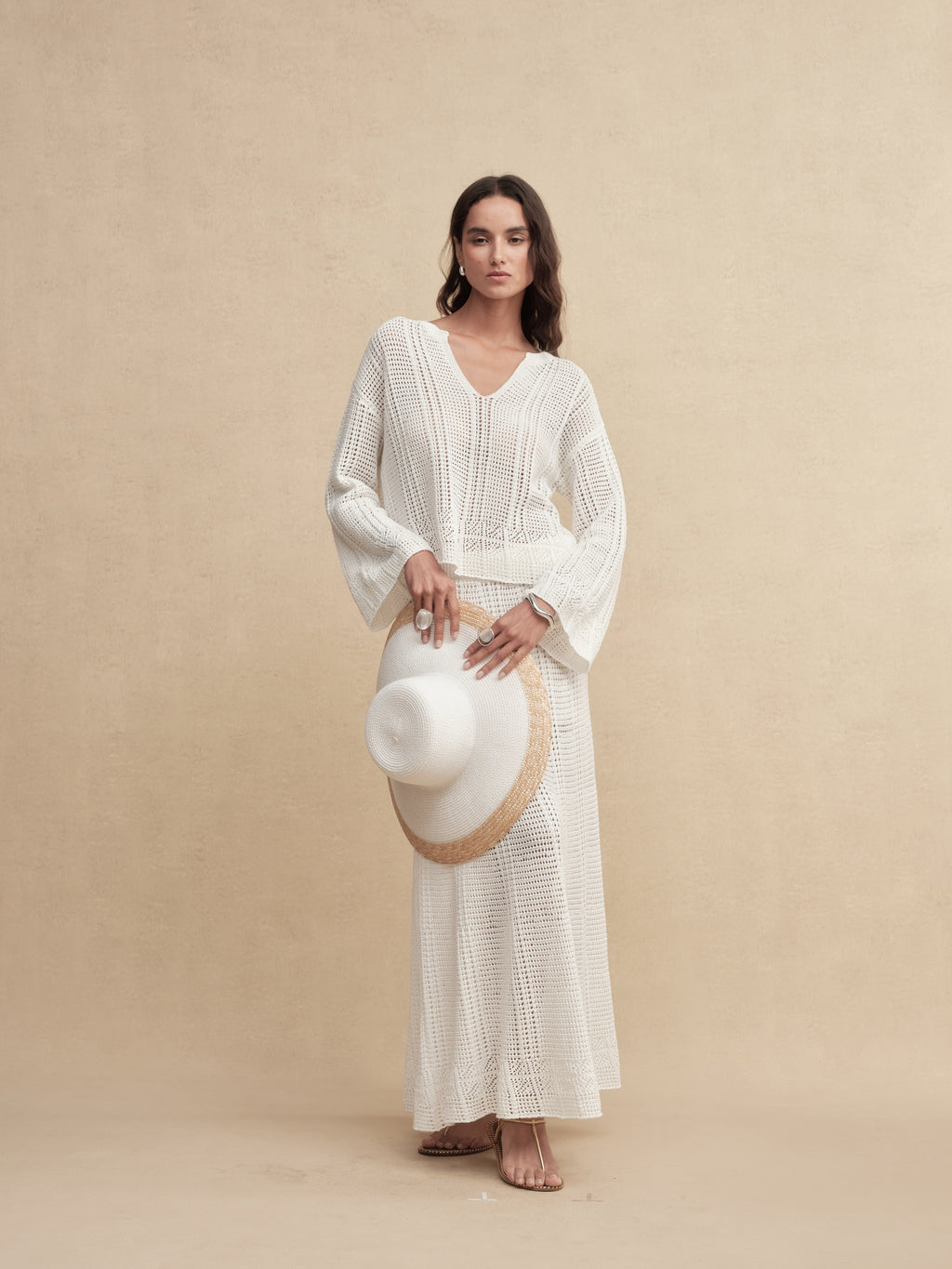 Silky Cotton Bell-Sleeve Knit Top