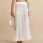 Silky Cotton Wavey  Knit Skirt
