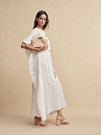 Striped Fringe Cape Dress