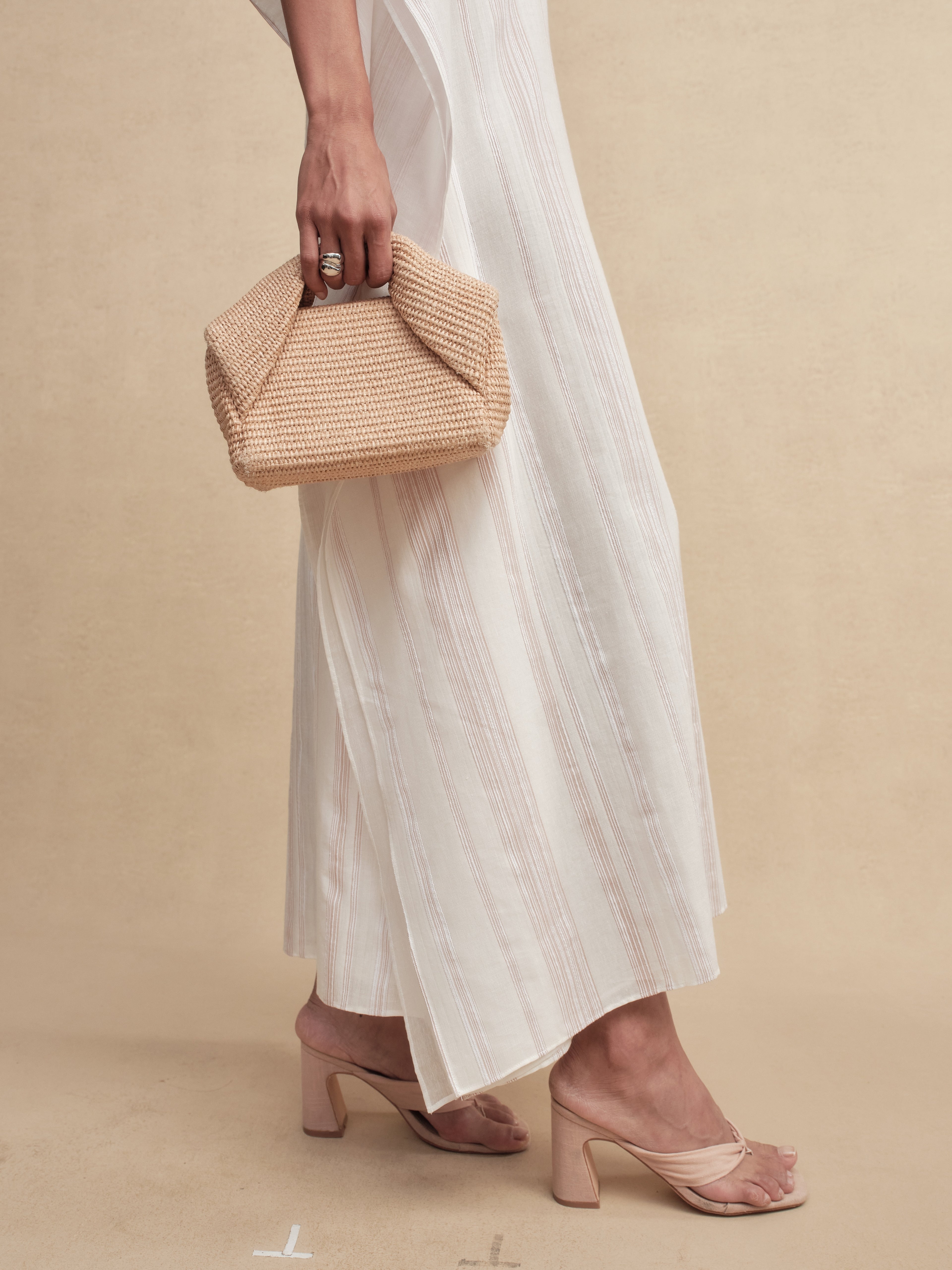 Striped Fringe Cape Dress