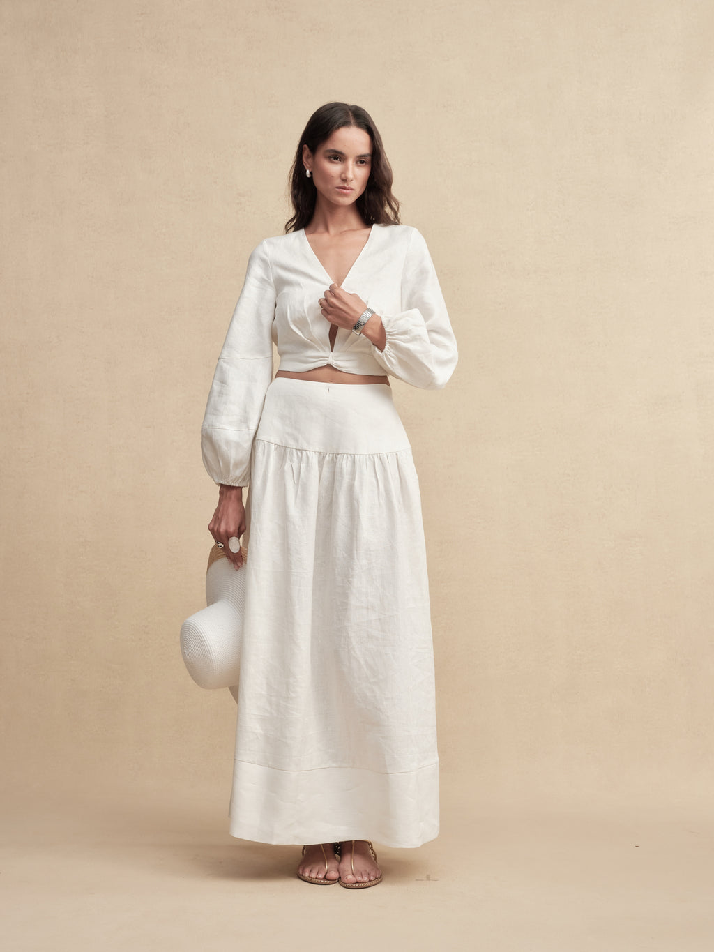 Shimmer Linen Separate Maxi Dress