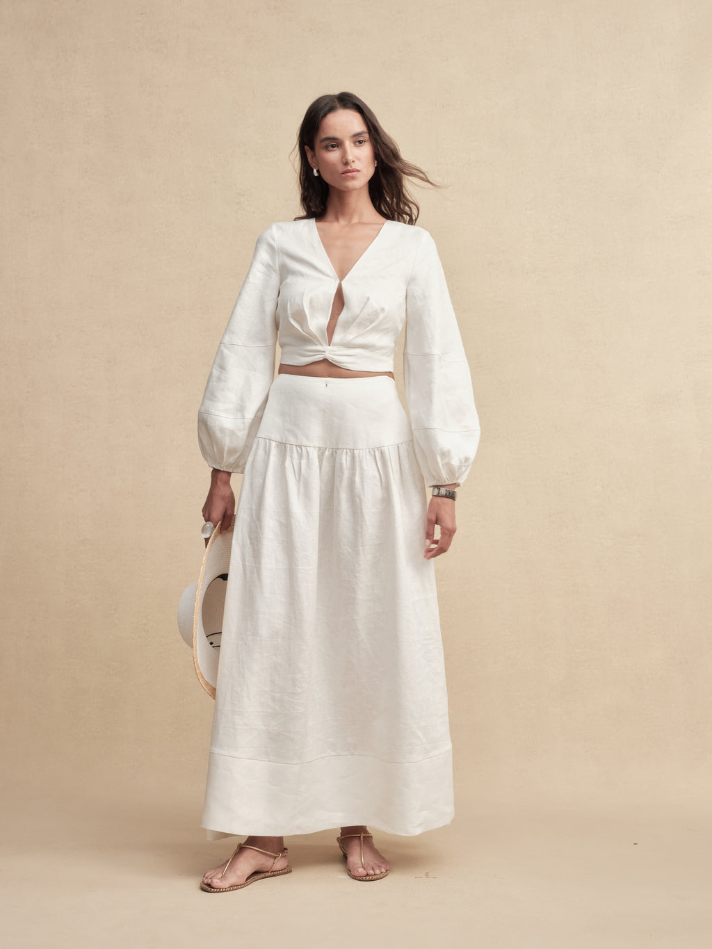 Shimmer Linen Separate Maxi Dress