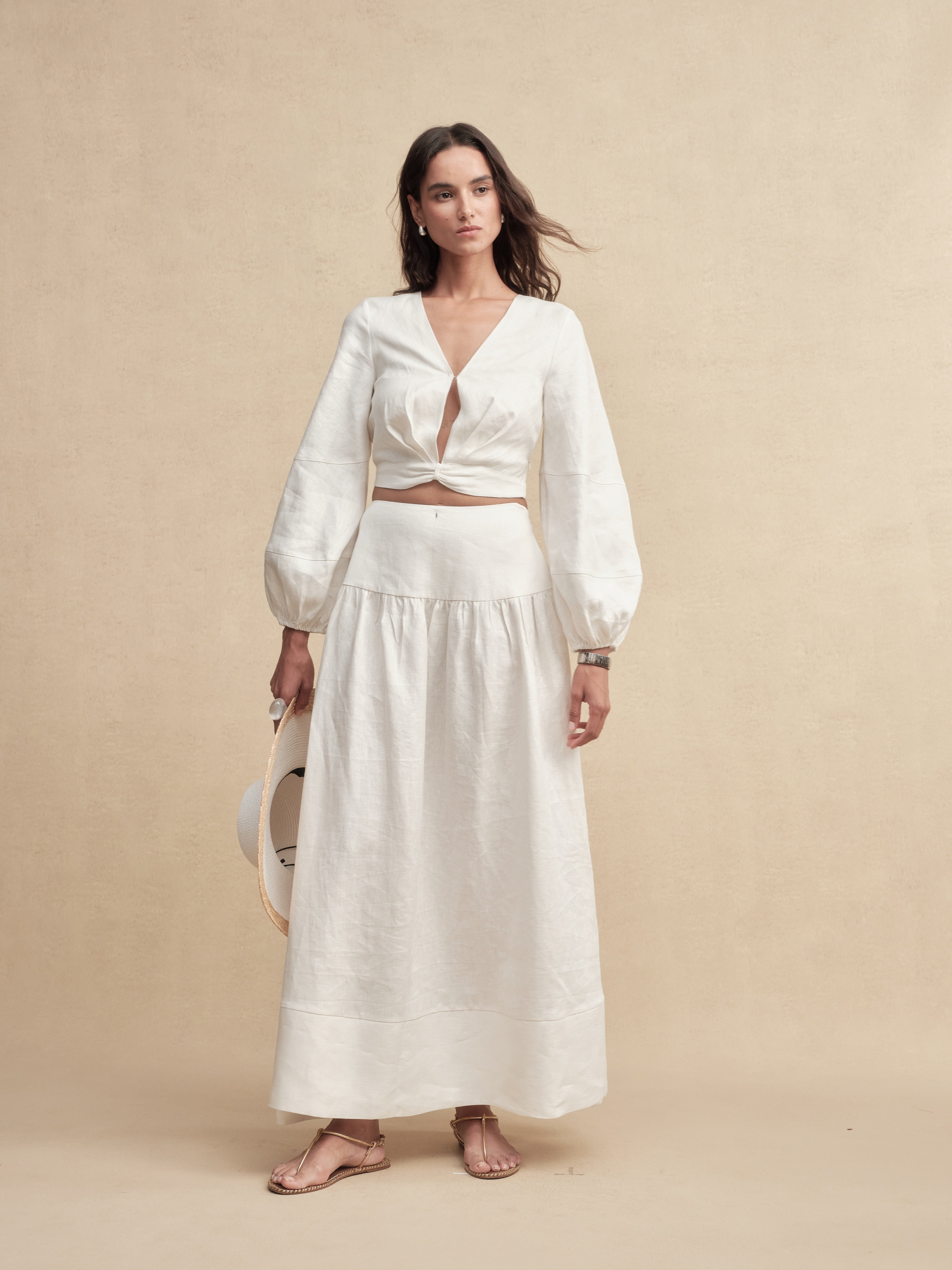 Shimmer Linen Separate Maxi Dress