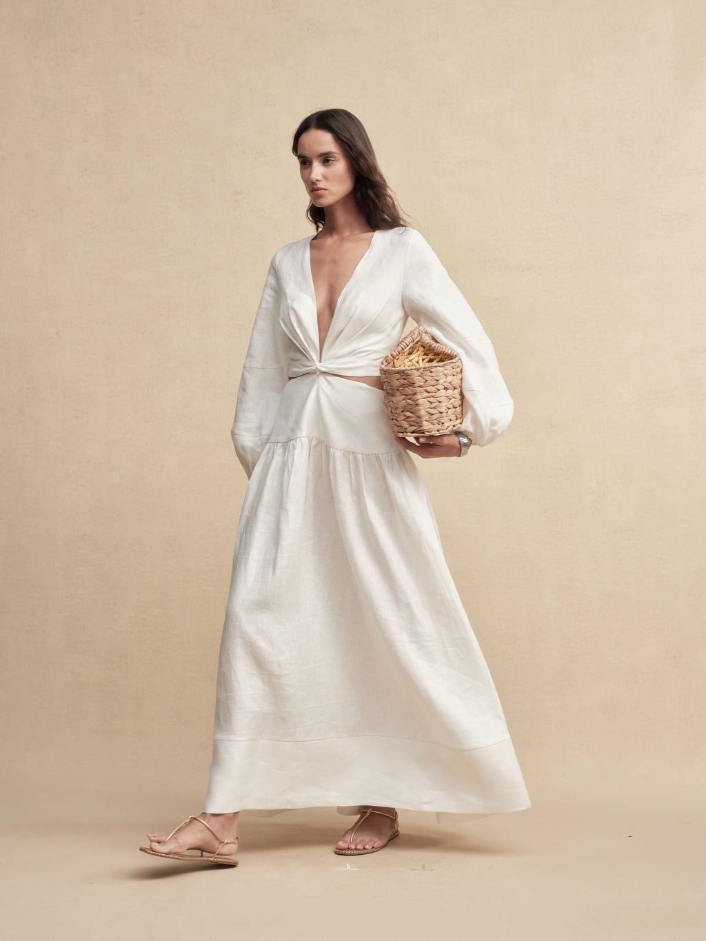Shimmer Linen Separate Maxi Dress