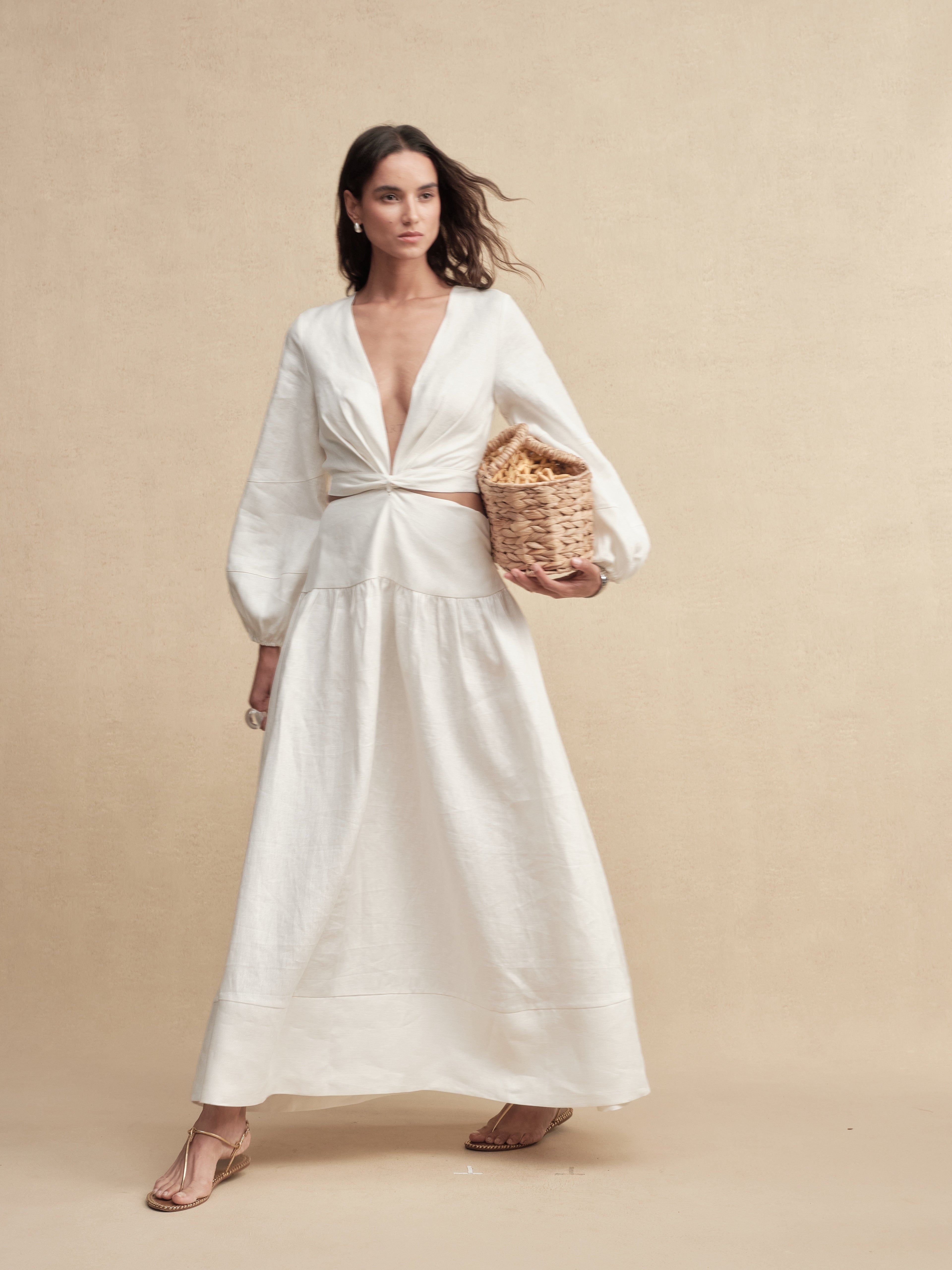 Shimmer Linen Separate Maxi Dress