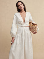 Shimmer Linen Separate Maxi Dress