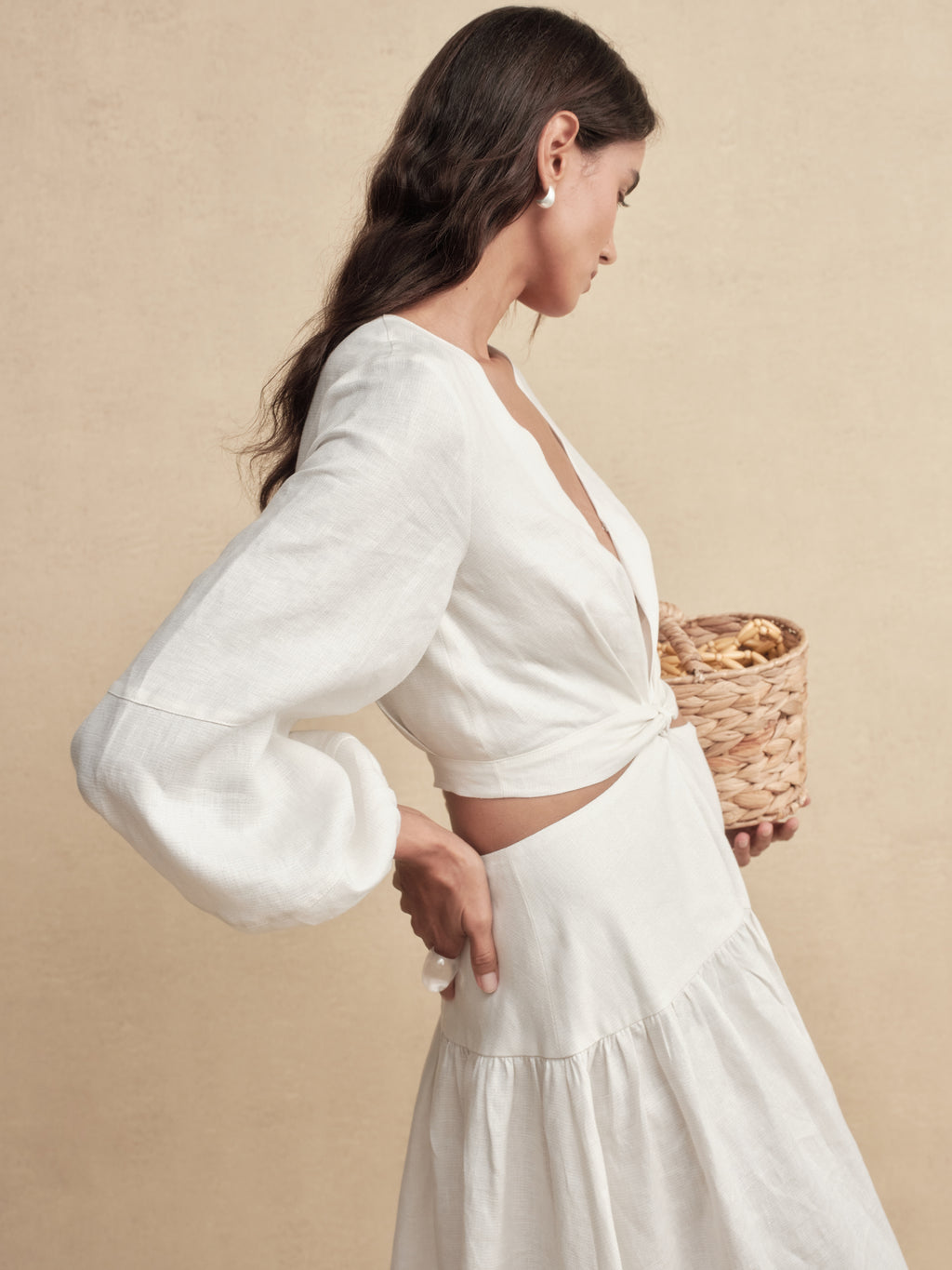 Shimmer Linen Separate Maxi Dress