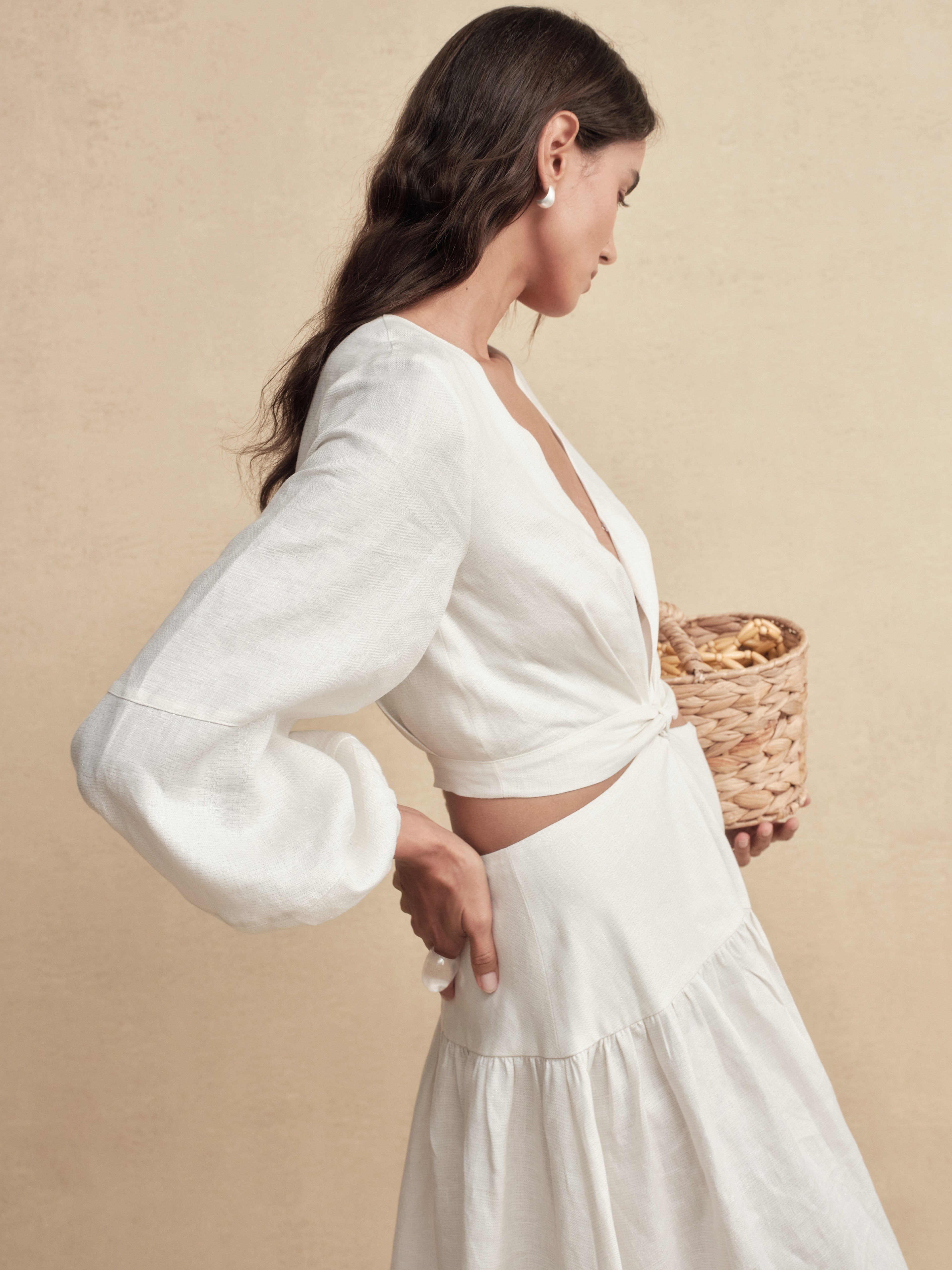 Shimmer Linen Separate Maxi Dress