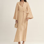 Fringe-Trimmed Tie-Waist Dress