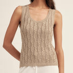 Cooling Twisted Cable Knit Tank Top