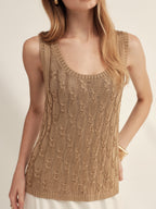 Cooling Twisted Cable Knit Tank Top