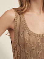 Cooling Twisted Cable Knit Tank Top