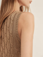 Cooling Twisted Cable Knit Tank Top