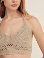 Gold-Dusted Knit Bra
