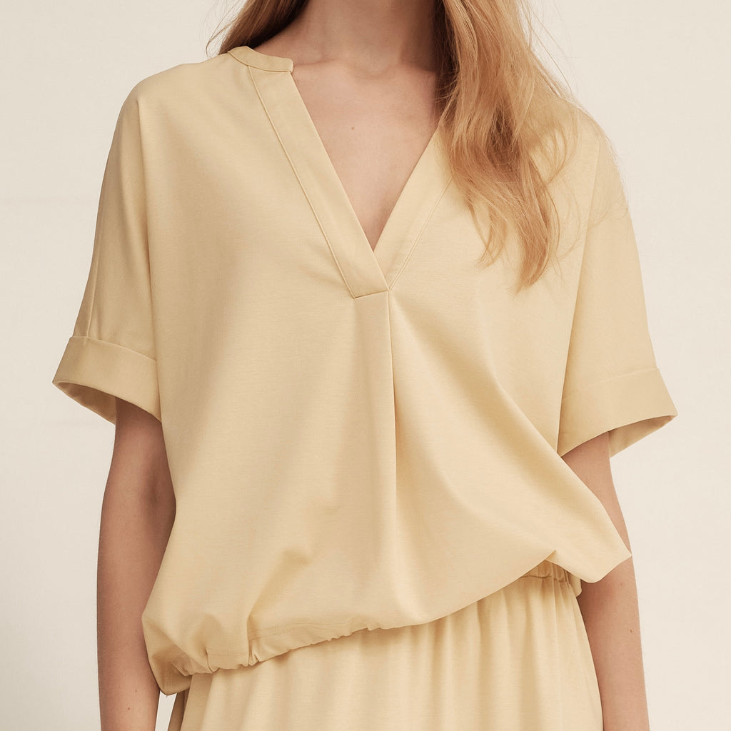 Timeless Capsule Fluid-Fit Drawstring Short-Sleeve Top