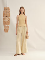 Timeless Capsule Linen Crochet Loose-Fit Pants