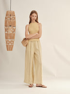Timeless Capsule Linen Crochet Loose-Fit Pants
