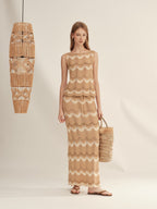 Gold and Silver Wavy Knit Skirt
