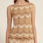 Gold and Silver Wavy Knit Top