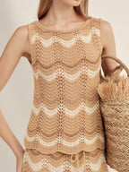 Gold and Silver Wavy Knit Top