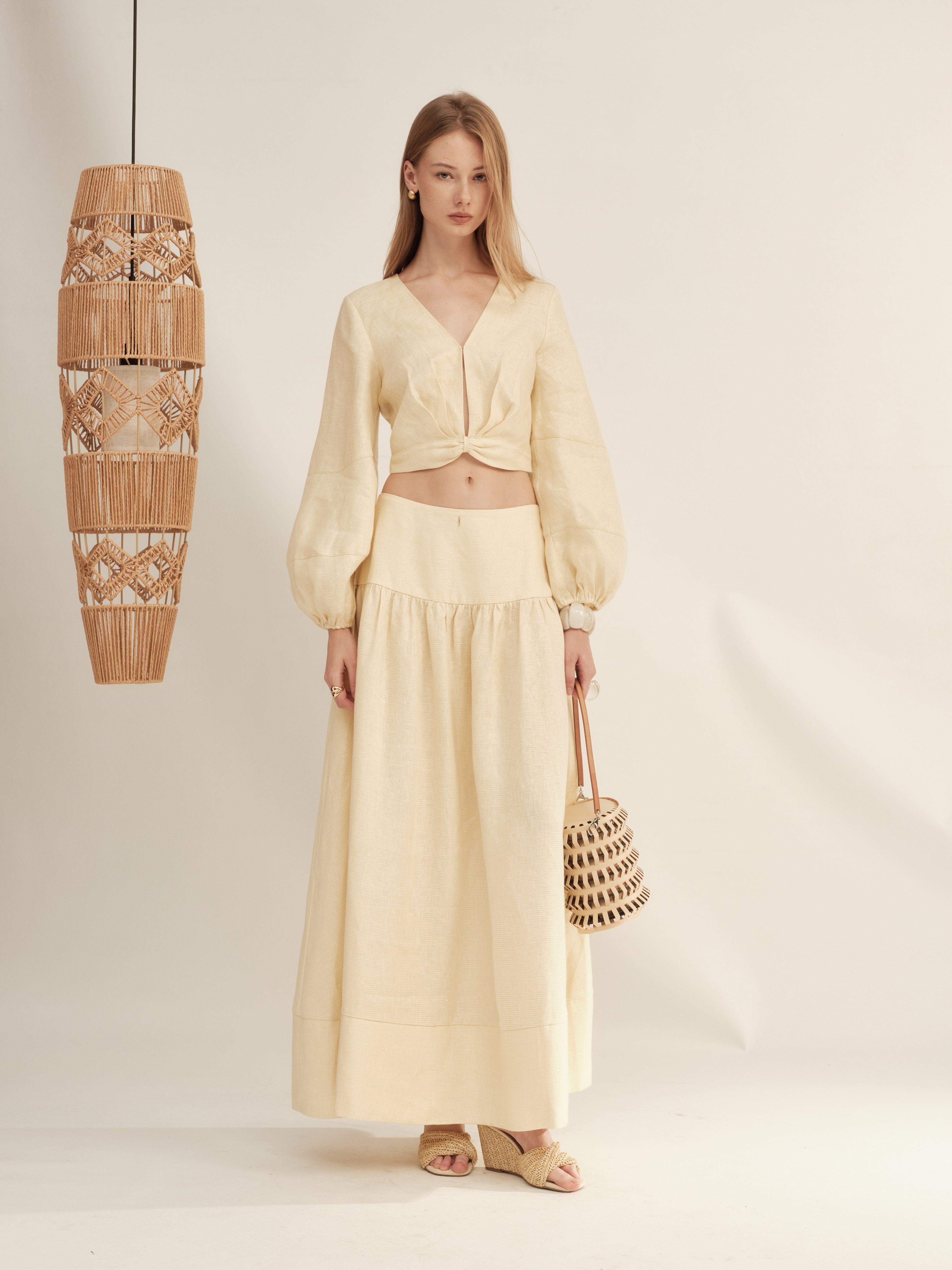 Shimmer Linen Separate Maxi Dress