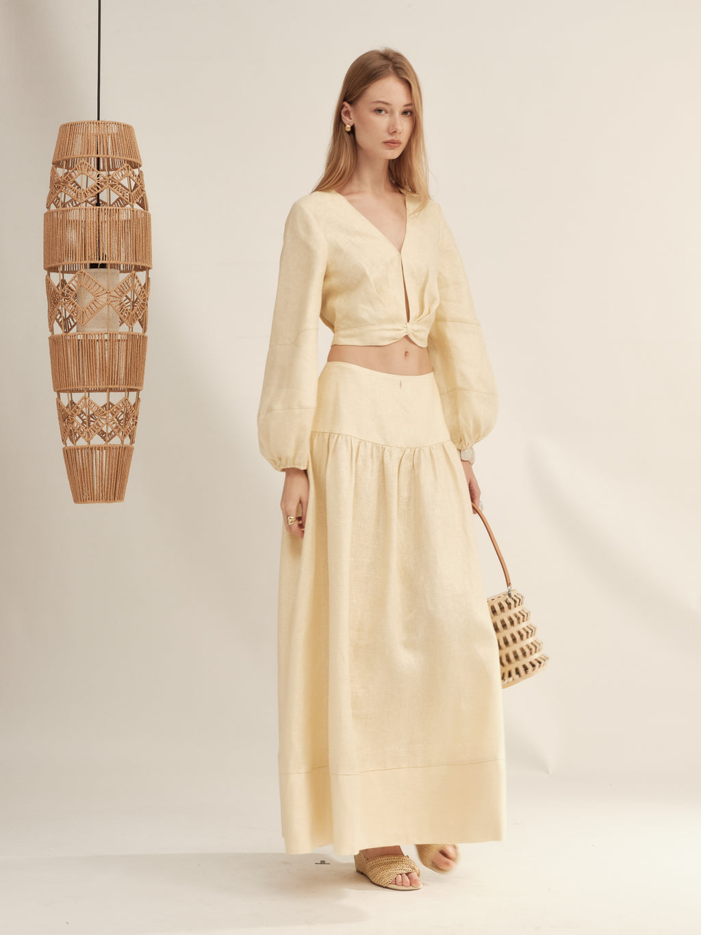 Shimmer Linen Separate Maxi Dress