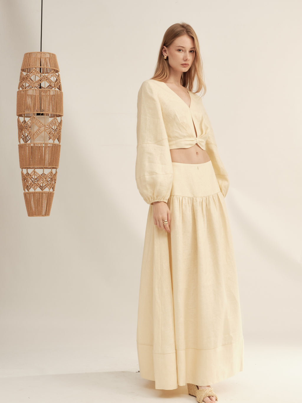 Shimmer Linen Separate Maxi Dress