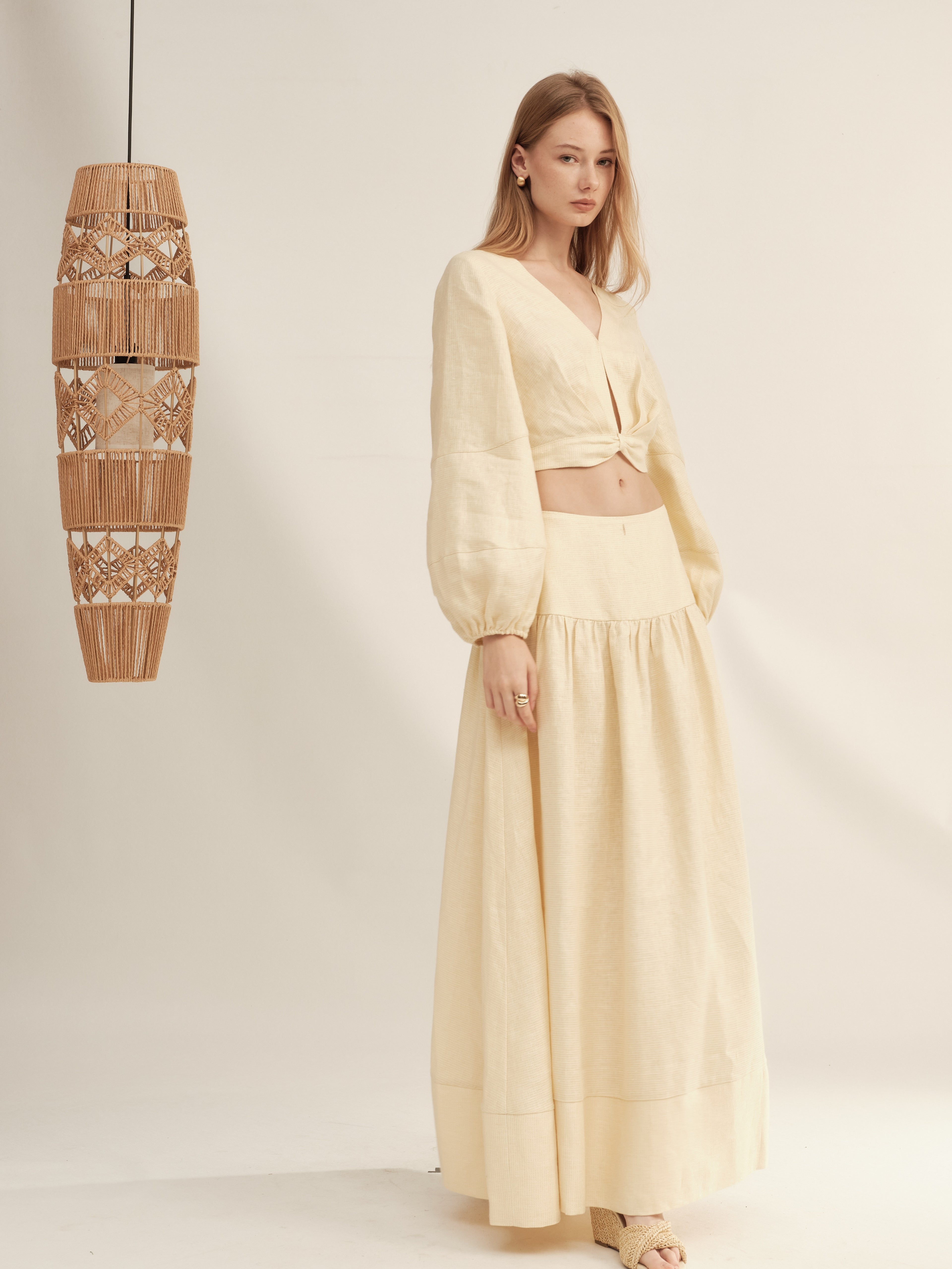 Shimmer Linen Separate Maxi Dress