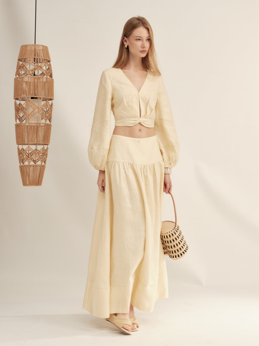 Shimmer Linen Separate Maxi Dress
