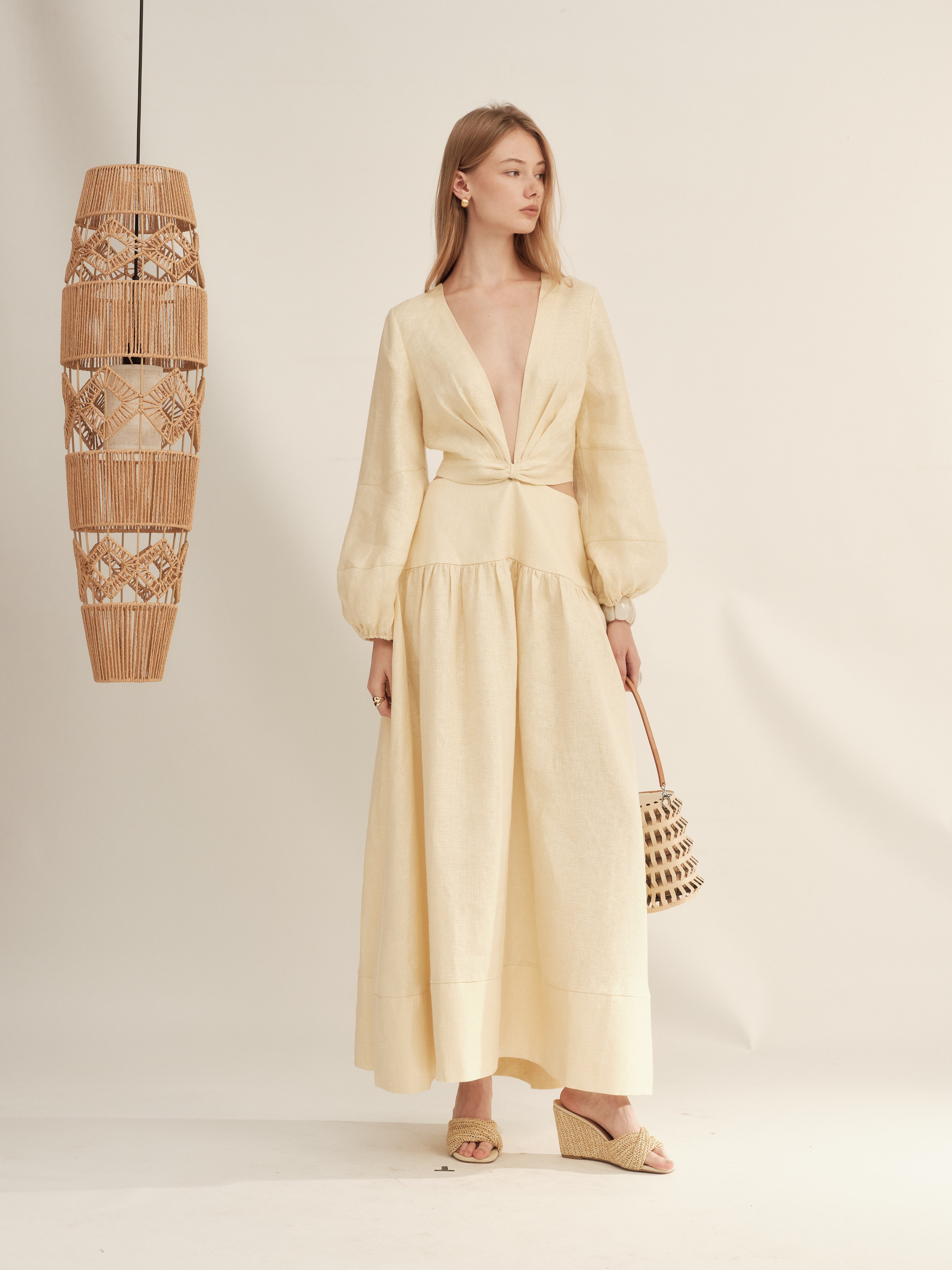 Shimmer Linen Separate Maxi Dress