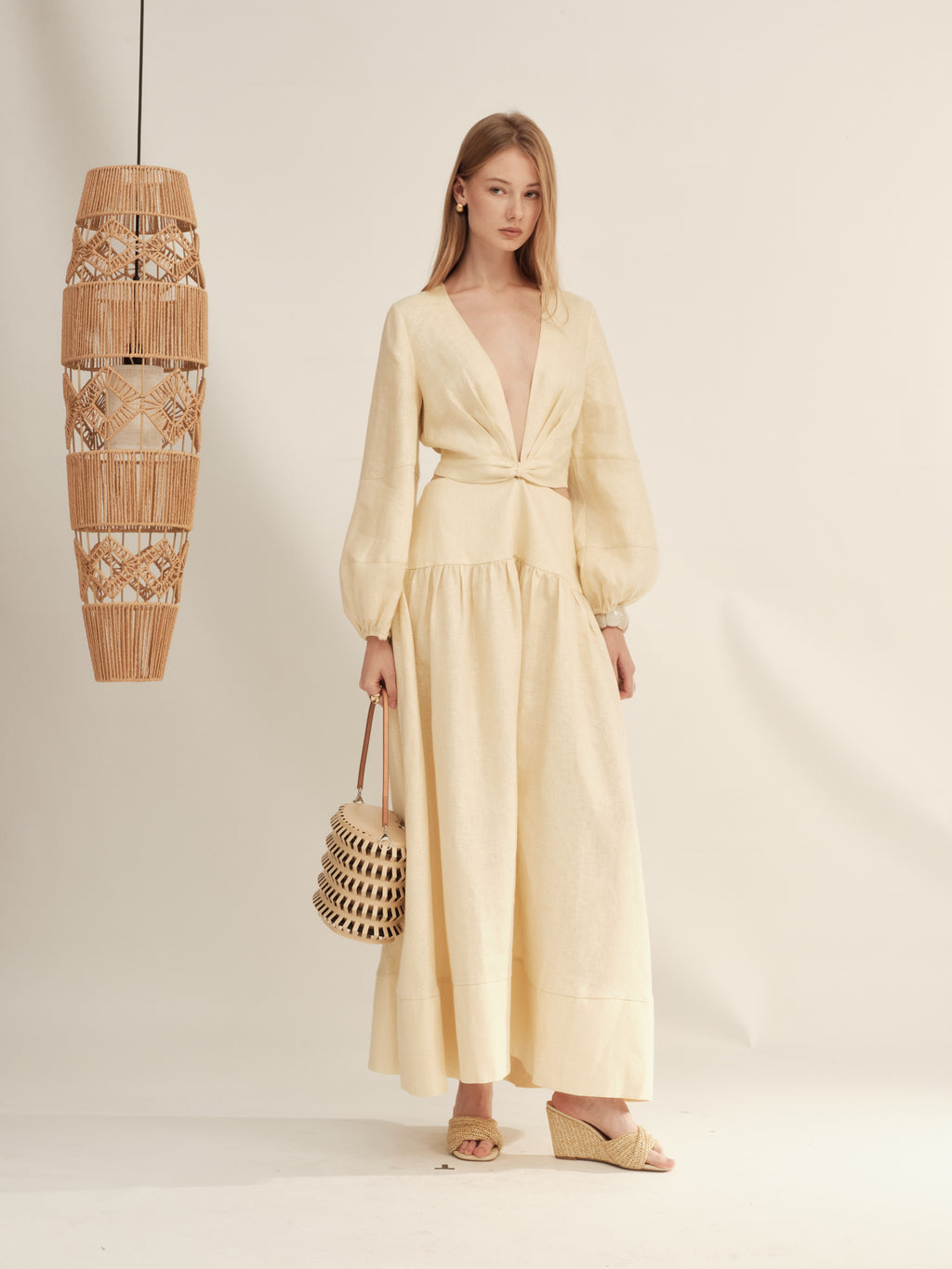 Shimmer Linen Separate Maxi Dress