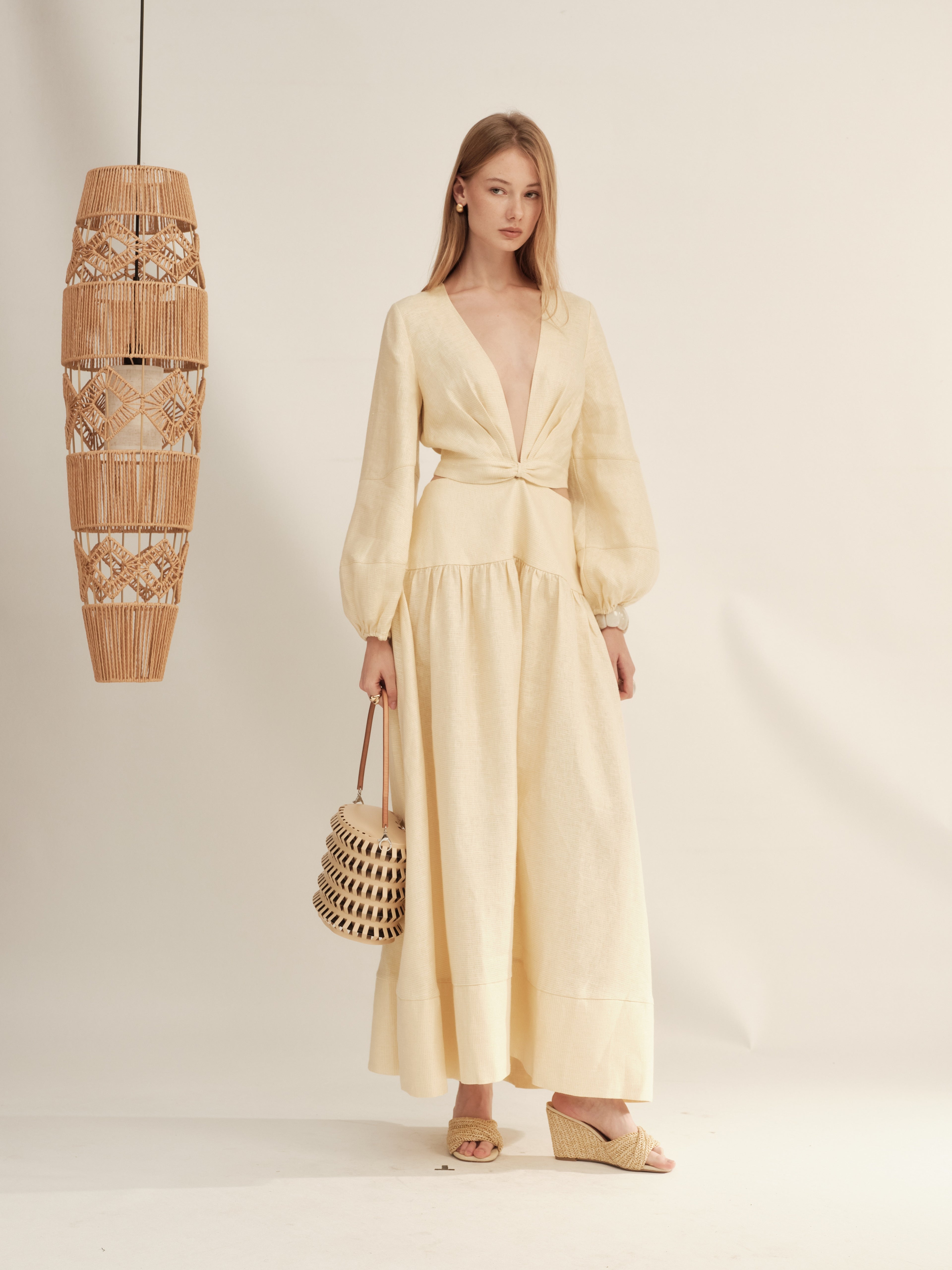 Shimmer Linen Separate Maxi Dress