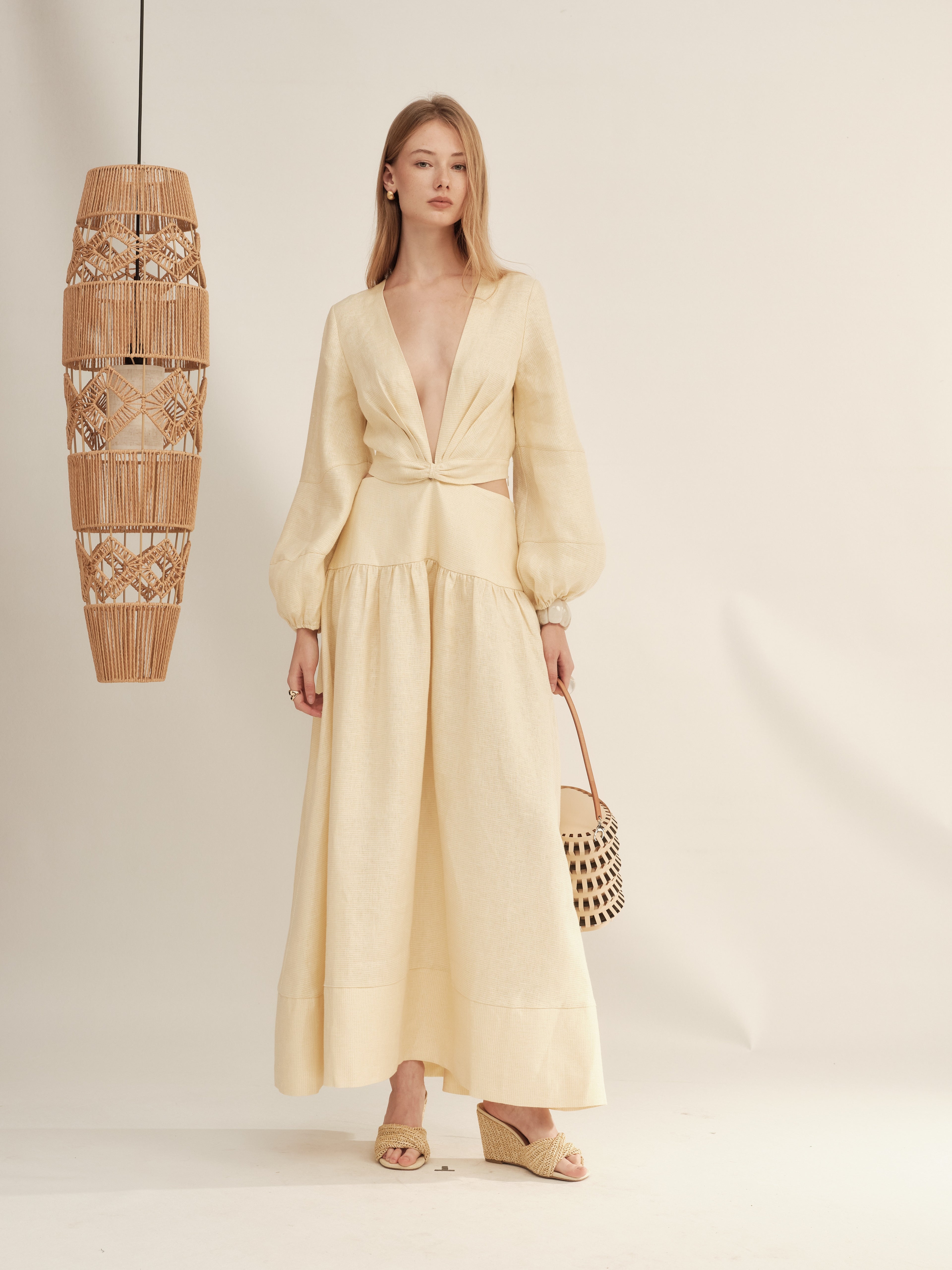 Shimmer Linen Separate Maxi Dress