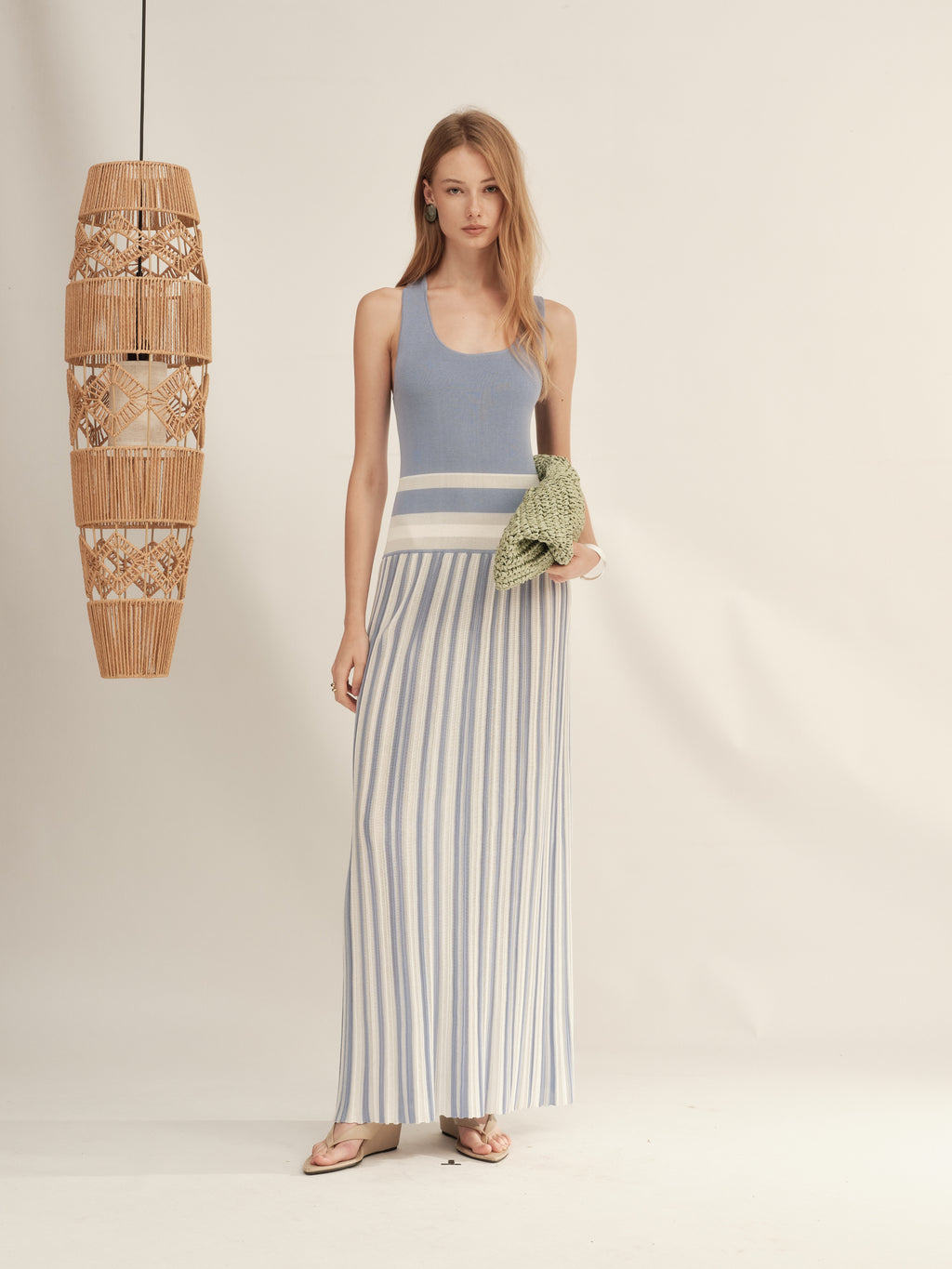 Backless Striped Knit Dress