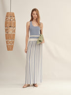 Backless Striped Knit Dress