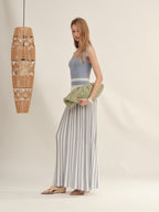 Backless Striped Knit Dress