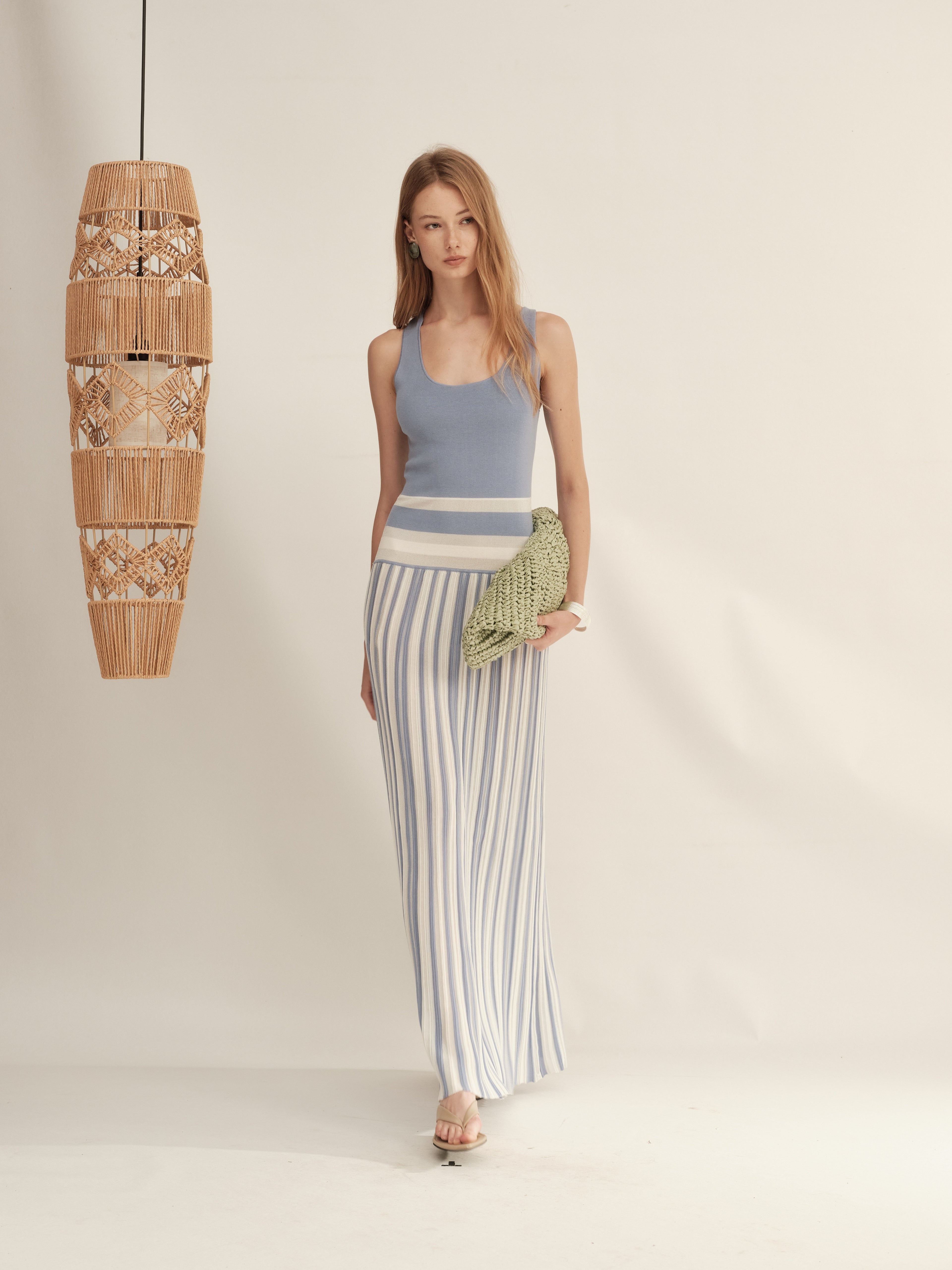 Backless Striped Knit Dress