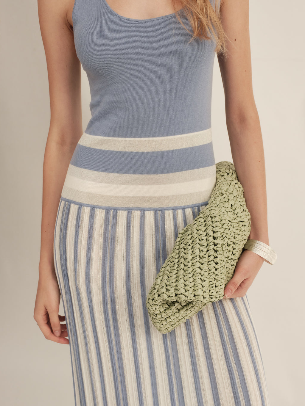 Backless Striped Knit Dress