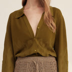 Chiffon Semi-sheer Knit Blouse