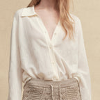 Chiffon Semi-sheer Knit Blouse