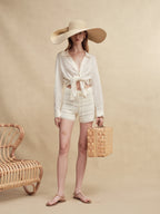 Hemp Patterned Knit Shorts