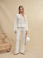 Paper Knit Wide-Leg Pants