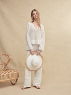 Paper Knit Wide-Leg Pants
